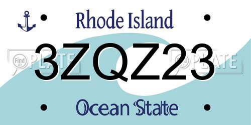 3ZQZ23 Rhode Island License Plate