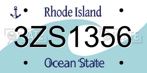 3ZS1356 Rhode Island License Plate