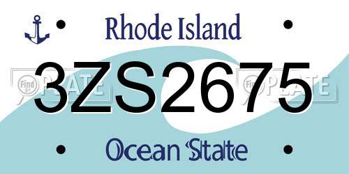 3ZS2675 Rhode Island License Plate
