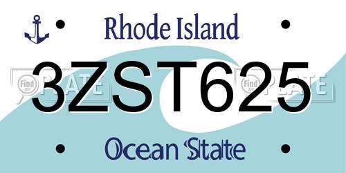 3ZST625 Rhode Island License Plate