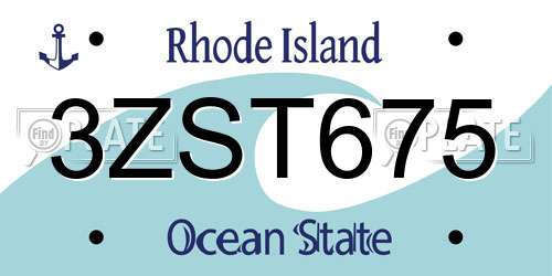 3ZST675 Rhode Island License Plate