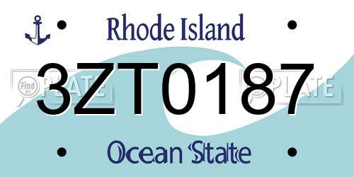 3ZT0187 Rhode Island License Plate