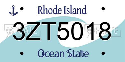 3ZT5018 Rhode Island License Plate