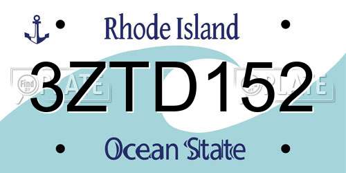 3ZTD152 Rhode Island License Plate