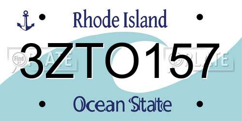 3ZTO157 Rhode Island License Plate
