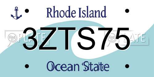3ZTS75 Rhode Island License Plate