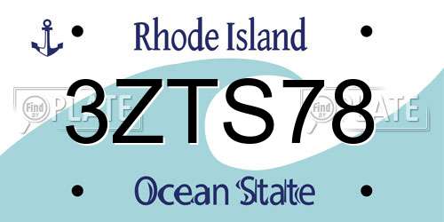 3ZTS78 Rhode Island License Plate