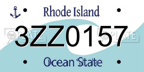 3ZZ0157 Rhode Island License Plate