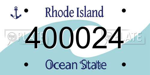 400024 Rhode Island License Plate