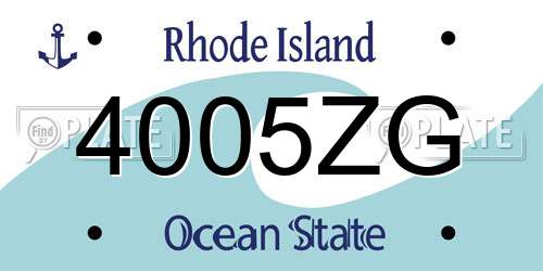 4005ZG Rhode Island License Plate