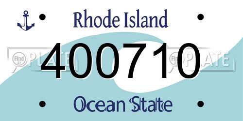 400710 Rhode Island License Plate