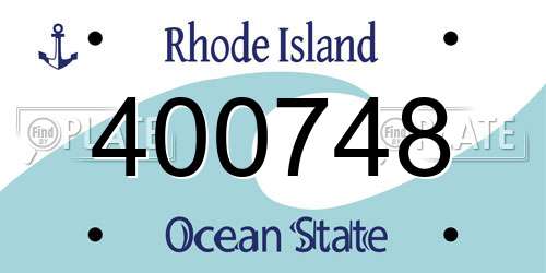 400748 Rhode Island License Plate