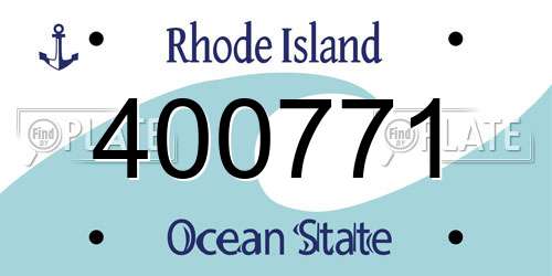 400771 Rhode Island License Plate