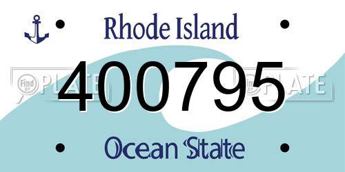 400795 Rhode Island License Plate
