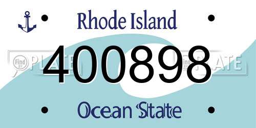400898 Rhode Island License Plate