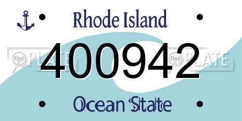 400942 Rhode Island License Plate