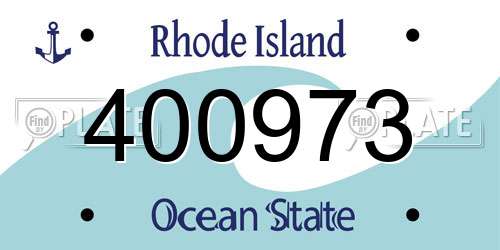 400973 Rhode Island License Plate