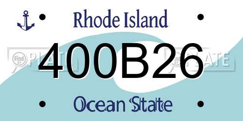 400B26 Rhode Island License Plate