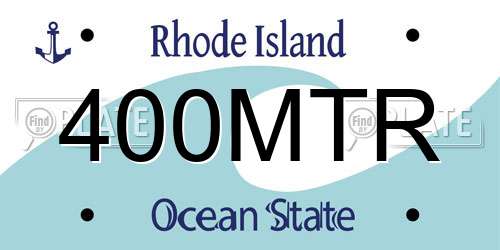 400MTR Rhode Island License Plate