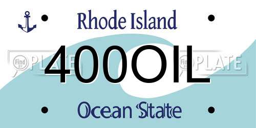 400OIL Rhode Island License Plate