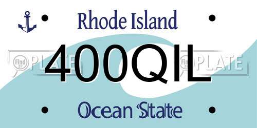 400QIL Rhode Island License Plate