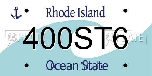 400ST6 Rhode Island License Plate