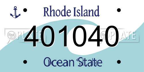 401040 Rhode Island License Plate