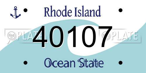 40107 Rhode Island License Plate