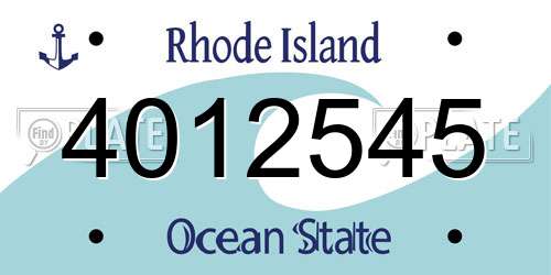 4012545 Rhode Island License Plate