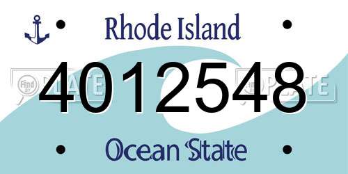 4012548 Rhode Island License Plate