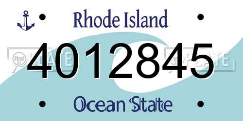 4012845 Rhode Island License Plate