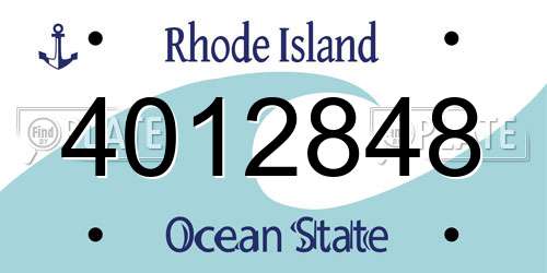 4012848 Rhode Island License Plate