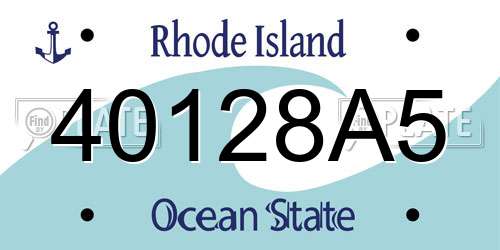 40128A5 Rhode Island License Plate
