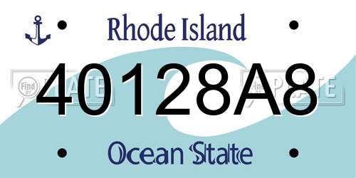 40128A8 Rhode Island License Plate