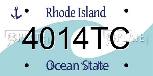 4014TC Rhode Island License Plate
