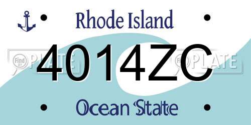 4014ZC Rhode Island License Plate