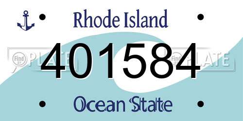 401584 Rhode Island License Plate