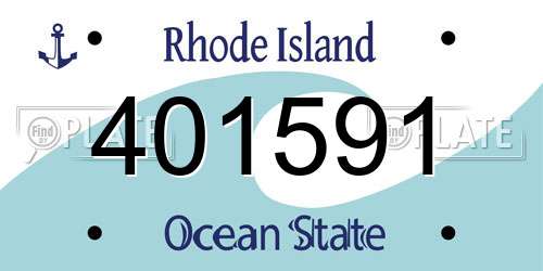 401591 Rhode Island License Plate