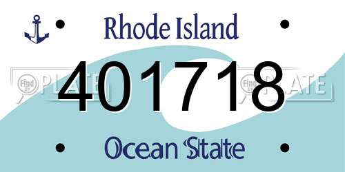 401718 Rhode Island License Plate