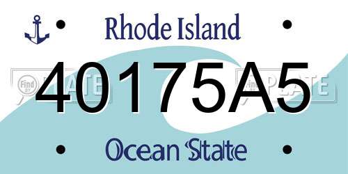 40175A5 Rhode Island License Plate