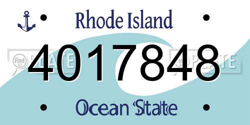 4017848 Rhode Island License Plate