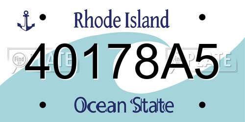 40178A5 Rhode Island License Plate