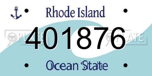 401876 Rhode Island License Plate