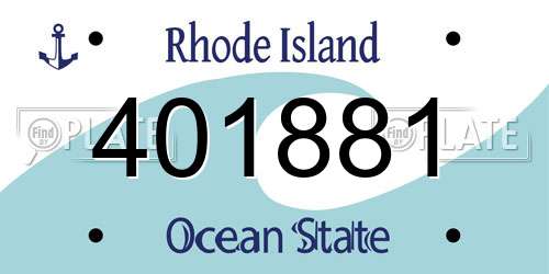 401881 Rhode Island License Plate