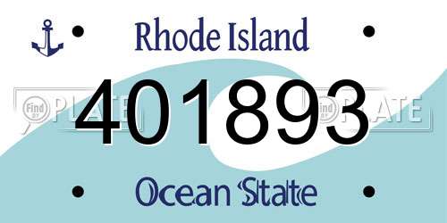 401893 Rhode Island License Plate