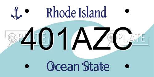 401AZC Rhode Island License Plate