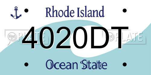 4020DT Rhode Island License Plate