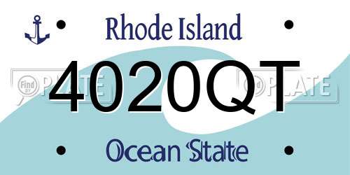 4020QT Rhode Island License Plate