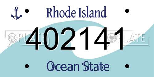 402141 Rhode Island License Plate