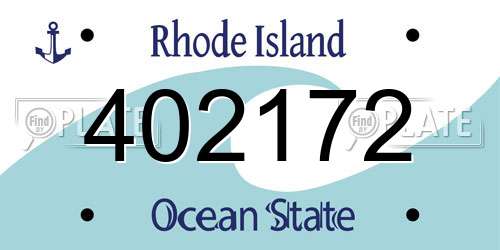 402172 Rhode Island License Plate